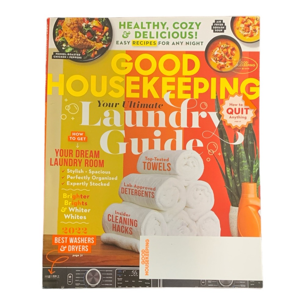 Good Housekeeping Magazine January 2022 Laundry Guide Healthy Cozy Easy Recipes